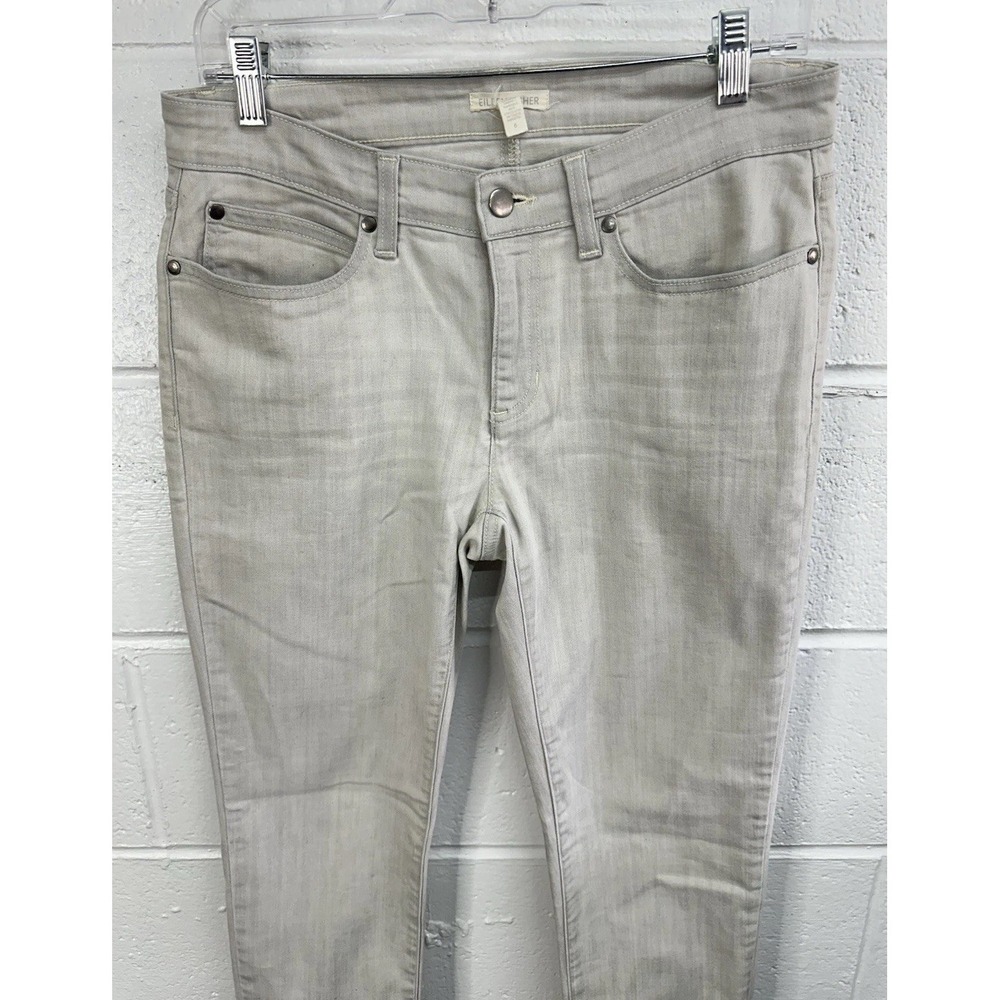 Eileen Fisher Jeans Gray Tapered Leg Mid Rise Stretchy Denim / Women's 6